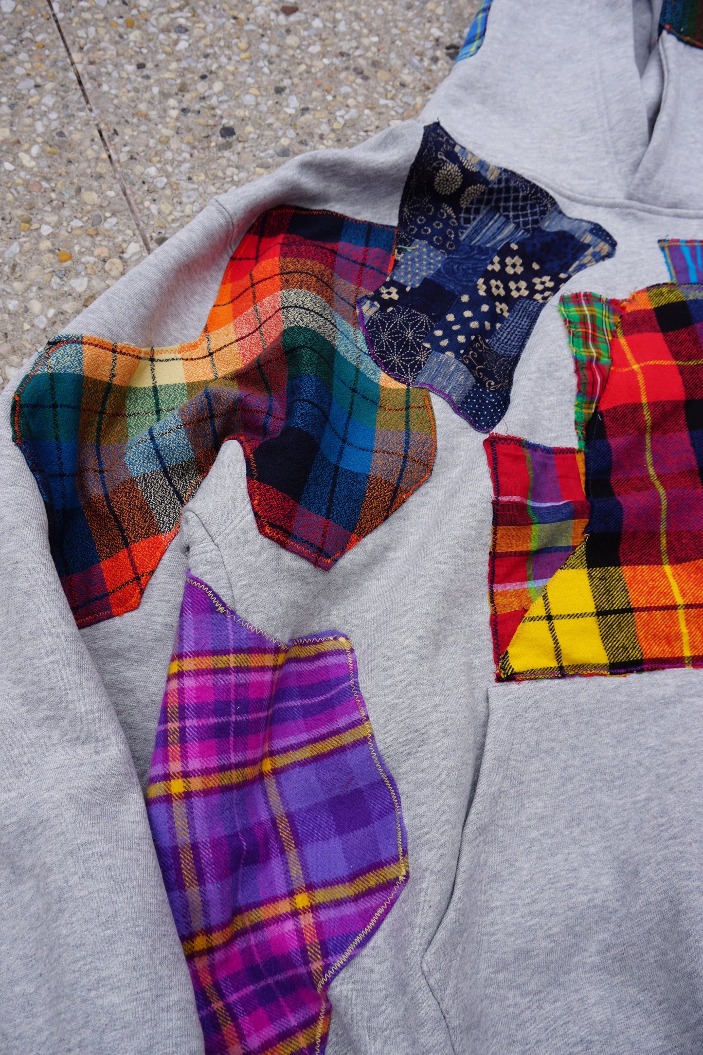 Textile Patchwork Hoodies