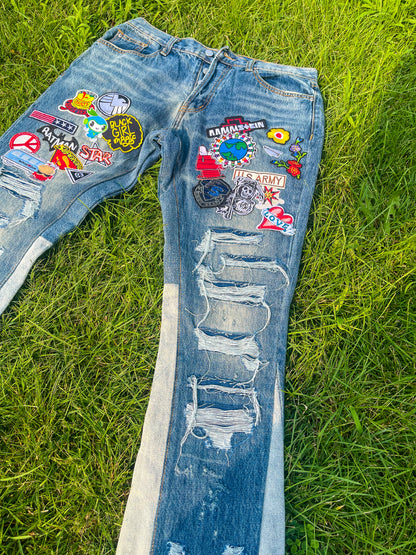 the REMIX - Distressed Flare Denim