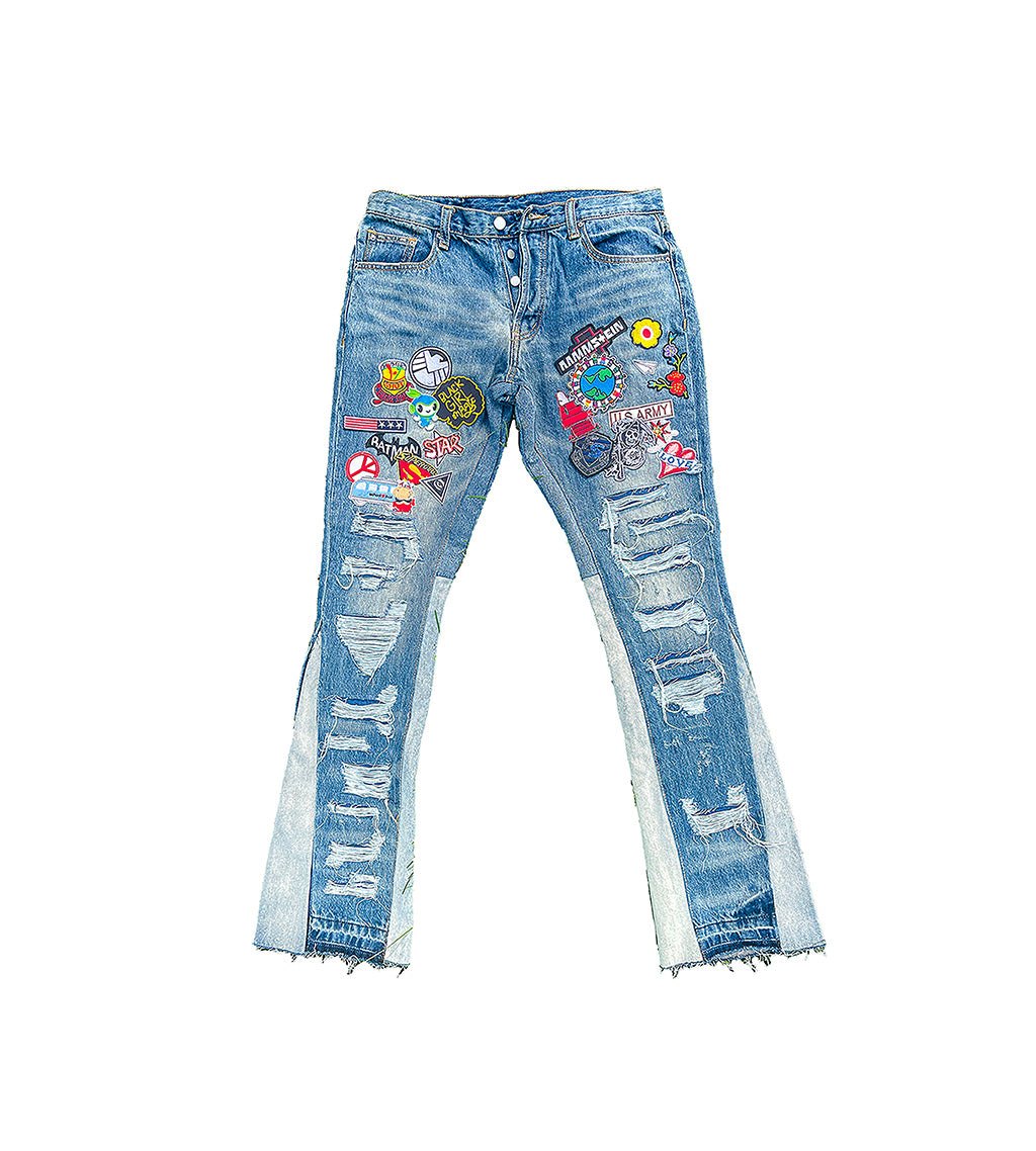 the REMIX - Distressed Flare Denim