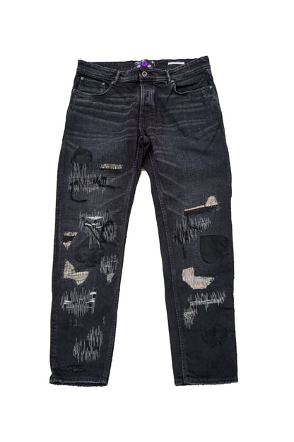 Emblem Distressed Denim